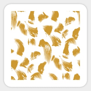 Gold over White Brushtroke Dots Sticker